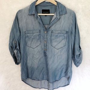 {Velvet Heart} Chambray 3/4 Sleeve Button Down